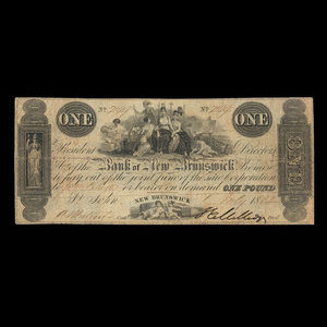 Canada, Bank of New Brunswick, 1 pound : July 1, 1852