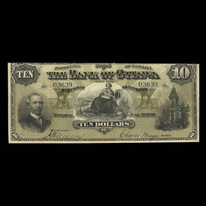 Canada, Bank of Ottawa (The), 10 dollars : June 1, 1900