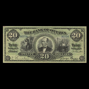 Canada, Bank of Ottawa (The), 20 dollars : January 2, 1903