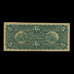 Canada, Union Bank of Canada (The), 5 dollars : August 2, 1886