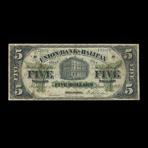 Canada, Union Bank of Halifax, 5 dollars : April 1, 1900