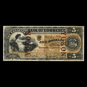 Canada, Canadian Bank of Commerce, 5 dollars : January 2, 1892
