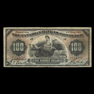 Canada, Canadian Bank of Commerce, 100 dollars : May 1, 1912