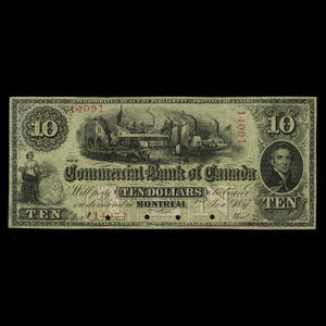 Canada, Commercial Bank of Canada, 10 dollars : January 2, 1857