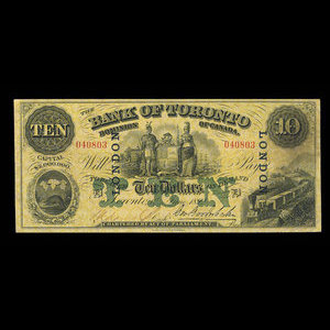 Canada, Bank of Toronto (The), 10 dollars : June 1, 1892