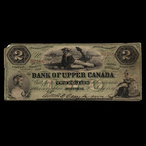Canada, Bank of Upper Canada (York), 2 dollars : July 2, 1859