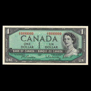 Canada, Bank of Canada, 1 dollar : 1954