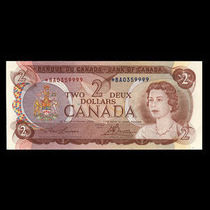 Canada, Bank of Canada, 2 dollars : 1974