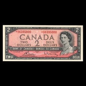 Canada, Bank of Canada, 2 dollars : 1954