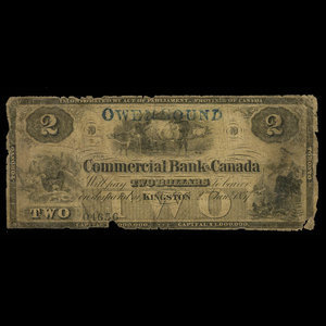 Canada, Commercial Bank of Canada, 2 dollars : January 2, 1857