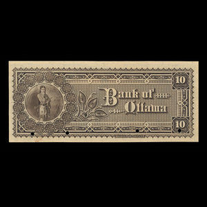 Canada, Bank of Ottawa (The), 10 dollars : November 2, 1880