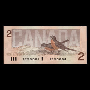 Canada, Bank of Canada, 2 dollars : 1986