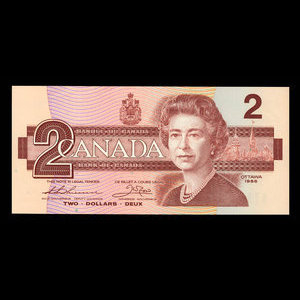 Canada, Bank of Canada, 2 dollars : 1986