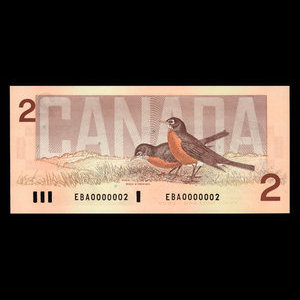 Canada, Bank of Canada, 2 dollars : 1986