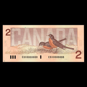 Canada, Bank of Canada, 2 dollars : 1986