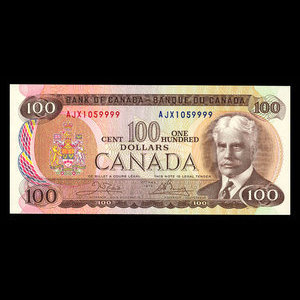 Canada, Bank of Canada, 100 dollars : 1975