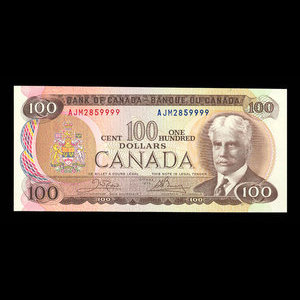 Canada, Bank of Canada, 100 dollars : 1975