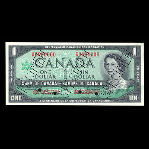 Canada, Bank of Canada, 1 dollar : 1967
