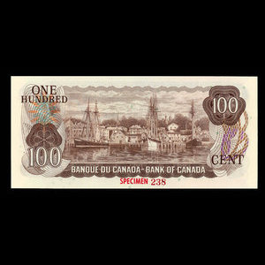 Canada, Bank of Canada, 100 dollars : 1975