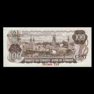 Canada, Bank of Canada, 100 dollars : 1975