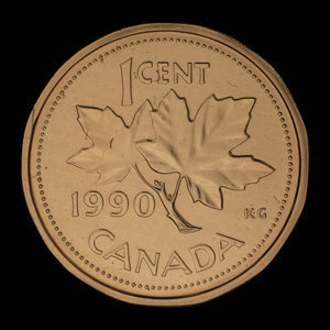 Canada, Elizabeth II, 1 cent : 1990