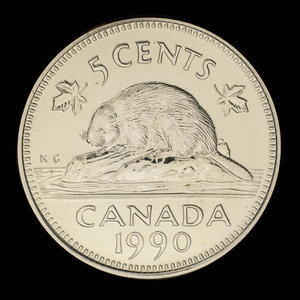 Canada, Elizabeth II, 5 cents : 1990