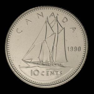 Canada, Elizabeth II, 10 cents : 1990