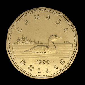 Canada, Elizabeth II, 1 dollar : 1990
