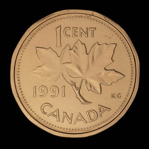 Canada, Elizabeth II, 1 cent : 1991