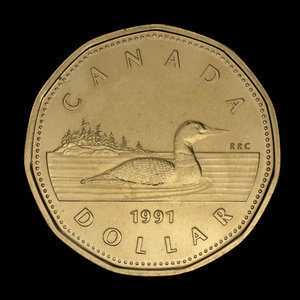 Canada, Elizabeth II, 1 dollar : 1991