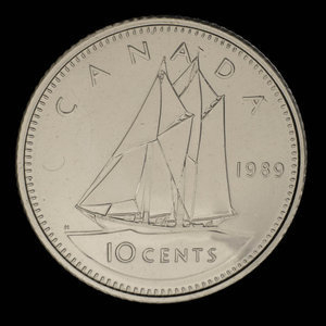 Canada, Elizabeth II, 10 cents : 1989