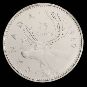 Canada, Elizabeth II, 25 cents : 1989
