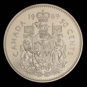 Canada, Elizabeth II, 50 cents : 1989