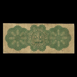 Canada, Merchants Bank of Canada (The), 1 dollar : March 2, 1868