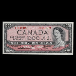 Canada, Bank of Canada, 1,000 dollars : 1954