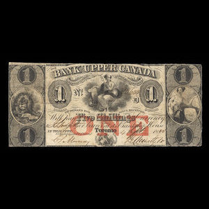 Canada, Bank of Upper Canada (York), 1 dollar : September 4, 1855