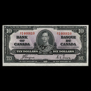 Canada, Bank of Canada, 10 dollars : January 2, 1937