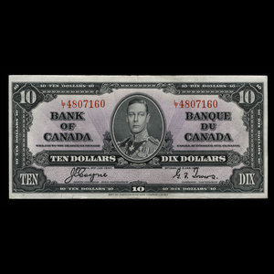 Canada, Bank of Canada, 10 dollars : January 2, 1937