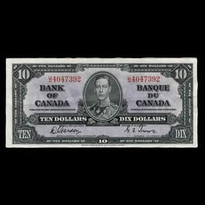 Canada, Bank of Canada, 10 dollars : January 2, 1937