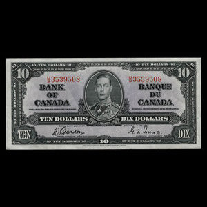 Canada, Bank of Canada, 10 dollars : January 2, 1937