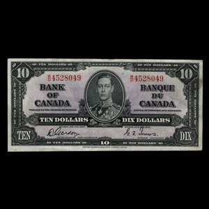 Canada, Bank of Canada, 10 dollars : January 2, 1937