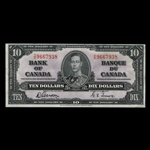 Canada, Bank of Canada, 10 dollars : January 2, 1937