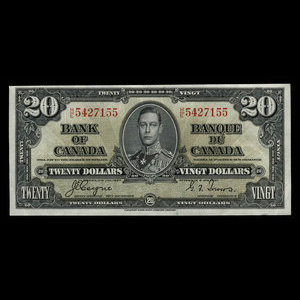 Canada, Bank of Canada, 20 dollars : January 2, 1937