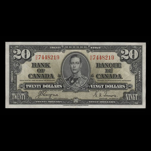 Canada, Bank of Canada, 20 dollars : January 2, 1937