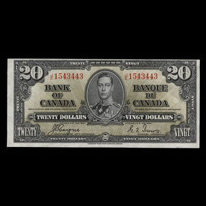 Canada, Bank of Canada, 20 dollars : January 2, 1937