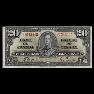 Canada, Bank of Canada, 20 dollars : January 2, 1937