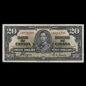 Canada, Bank of Canada, 20 dollars : January 2, 1937