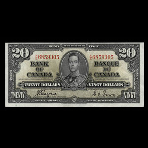 Canada, Bank of Canada, 20 dollars : January 2, 1937