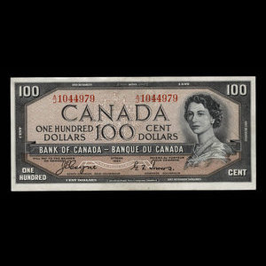 Canada, Bank of Canada, 100 dollars : 1954