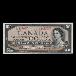 Canada, Bank of Canada, 100 dollars : 1954